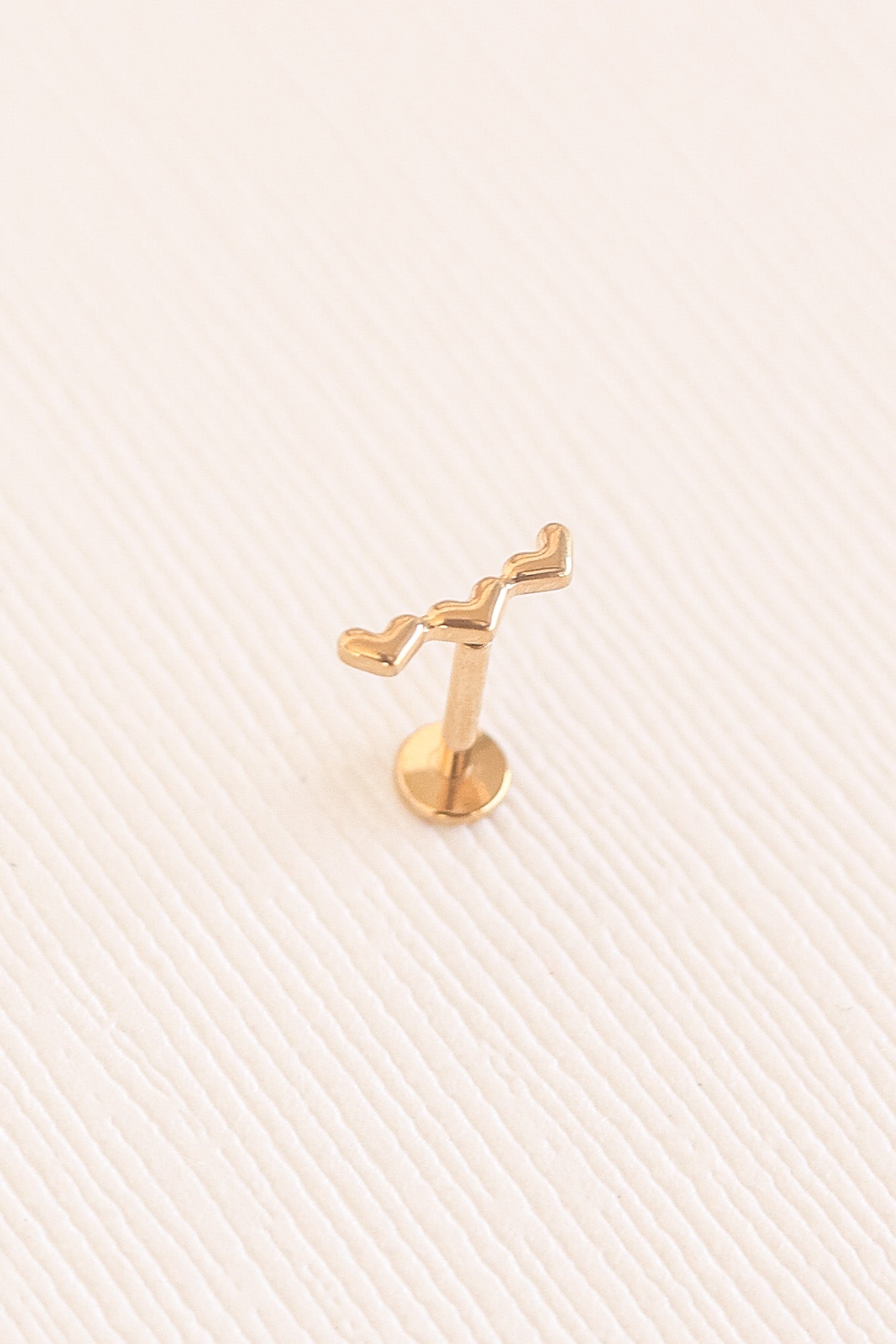 Heart Trio Flat Back Stud