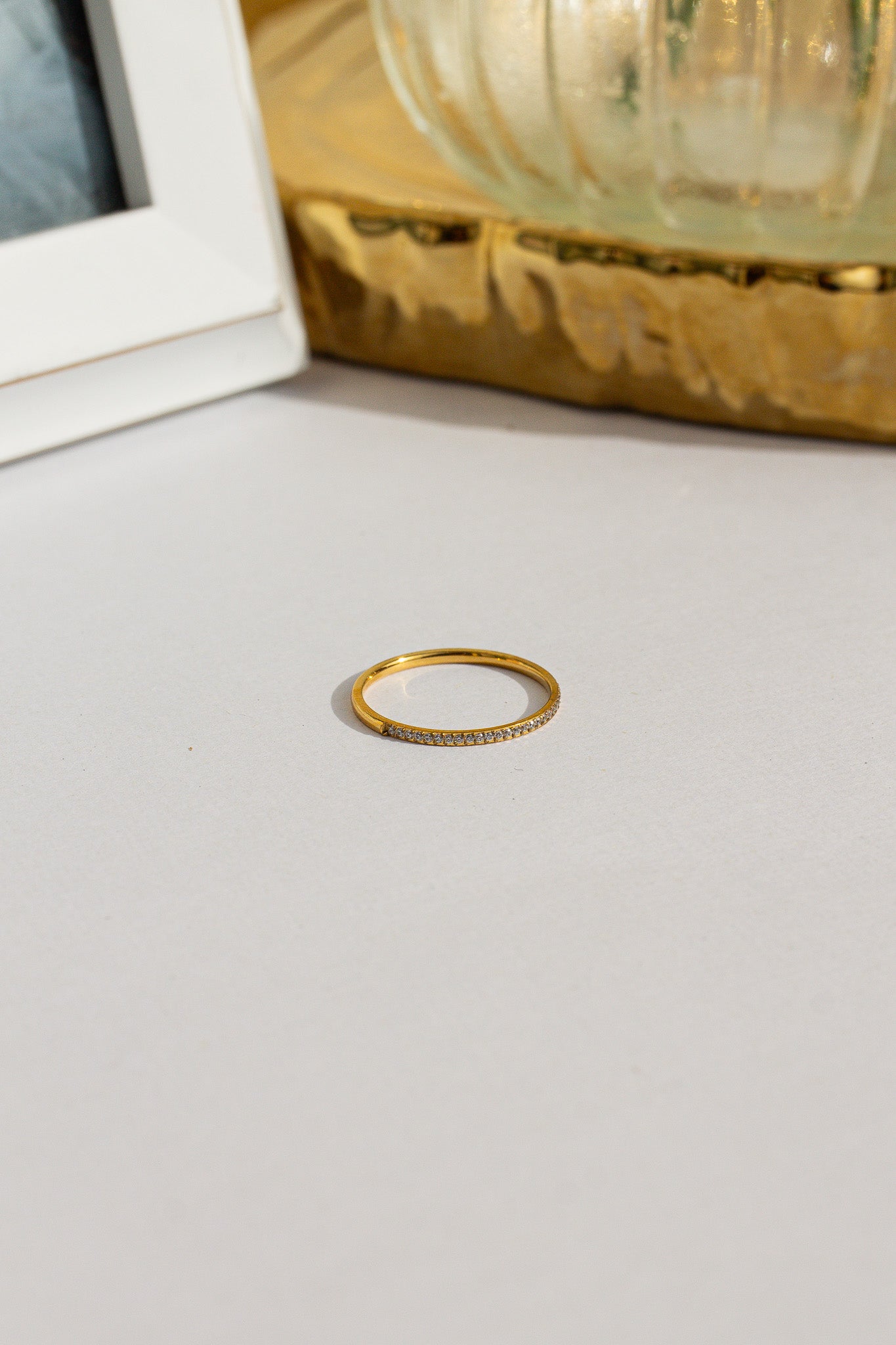 Dainty Crystal Stacker Ring
